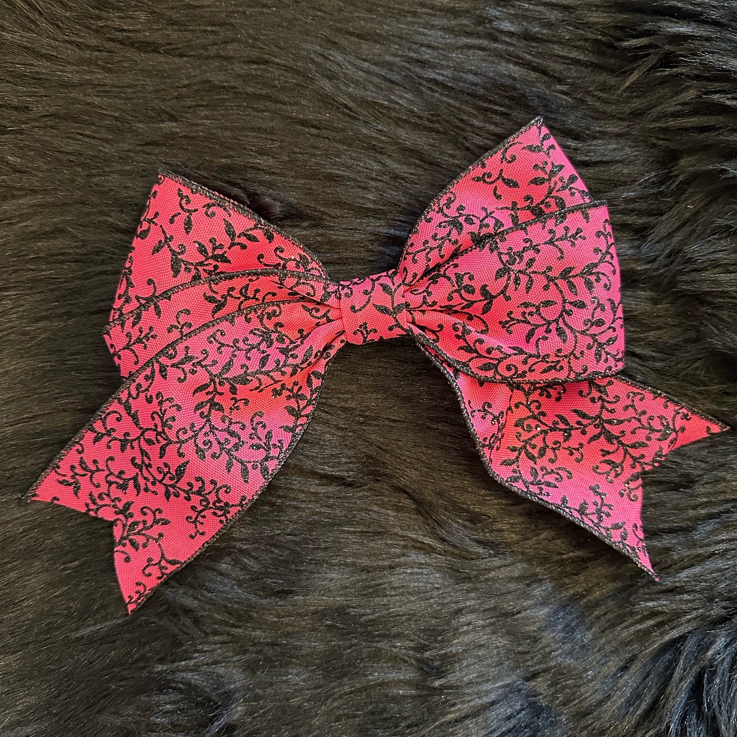 Bella V Bow Fuchsia & Black Glitter Mini Vines