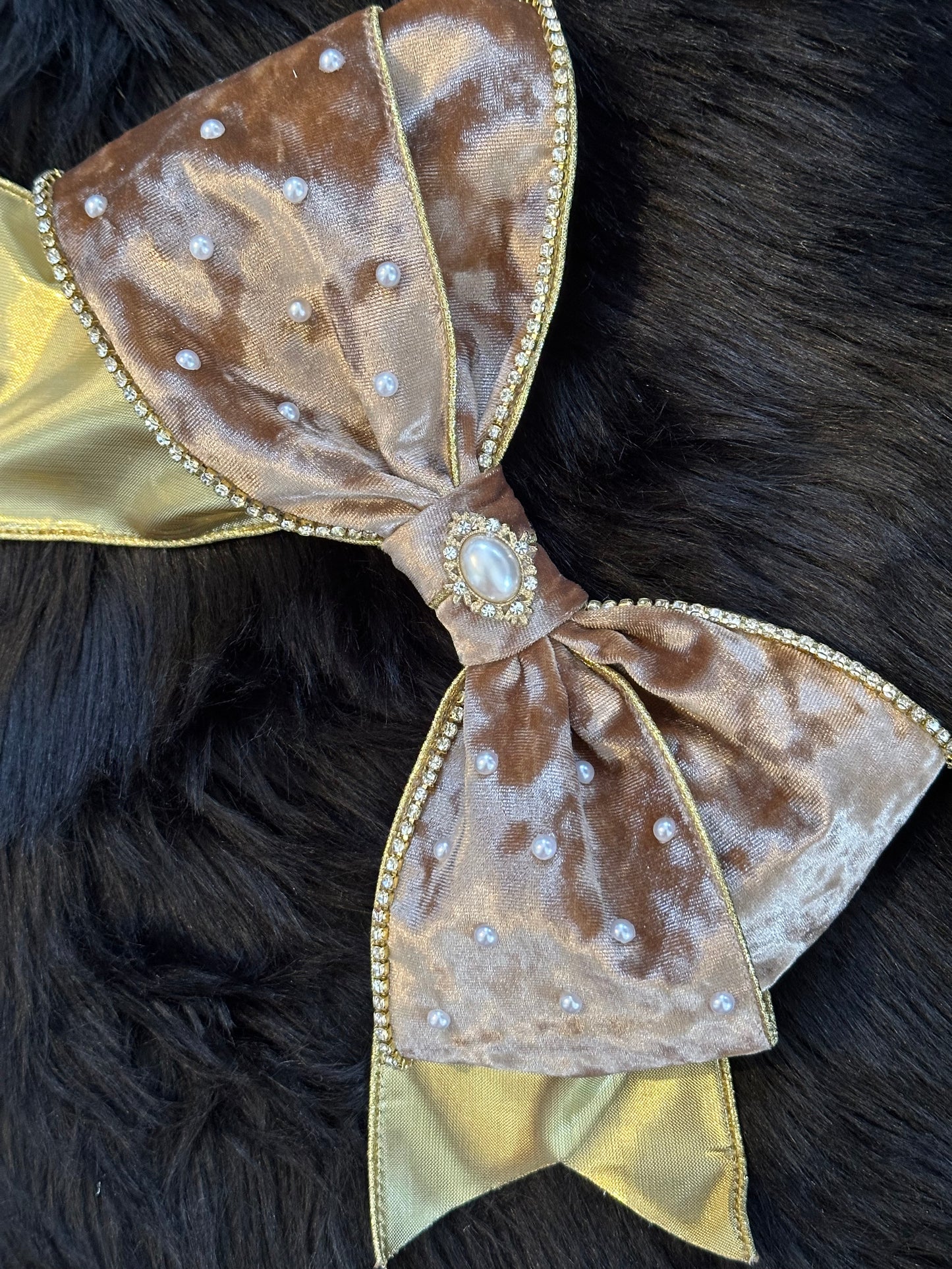 Bella Bow Camel Velvet
