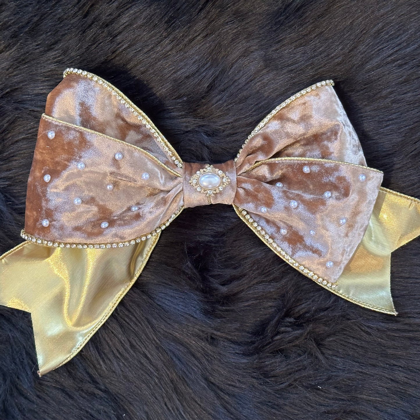 Bella Bow Camel Velvet