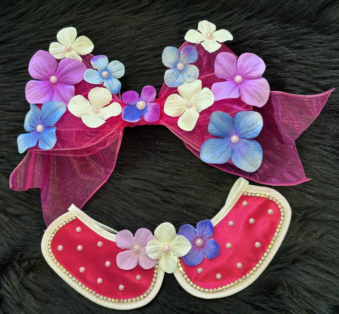 Collar Dark Pink Satin Floral