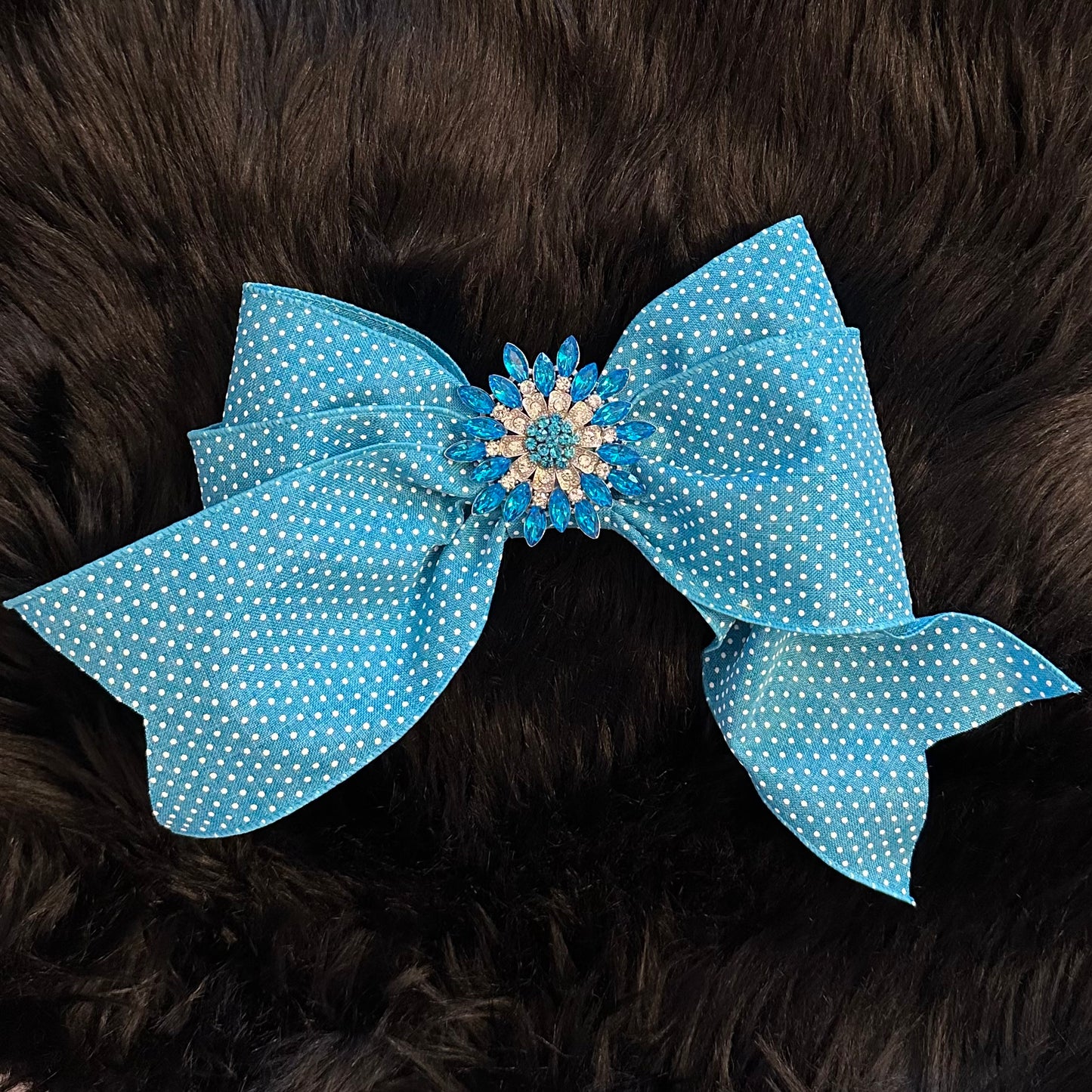 Bella Bow Pin Dot Turquoise