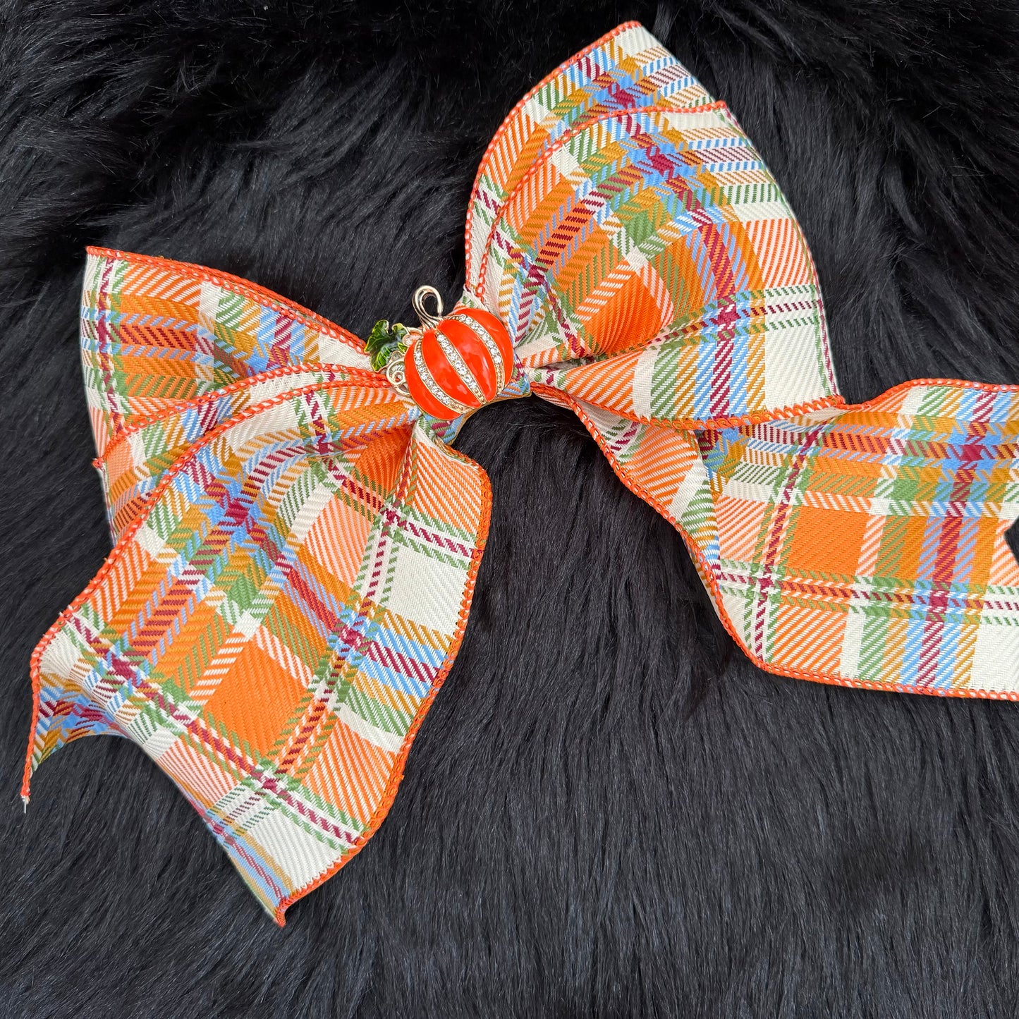 Bella Bow Pumpkin Plaid