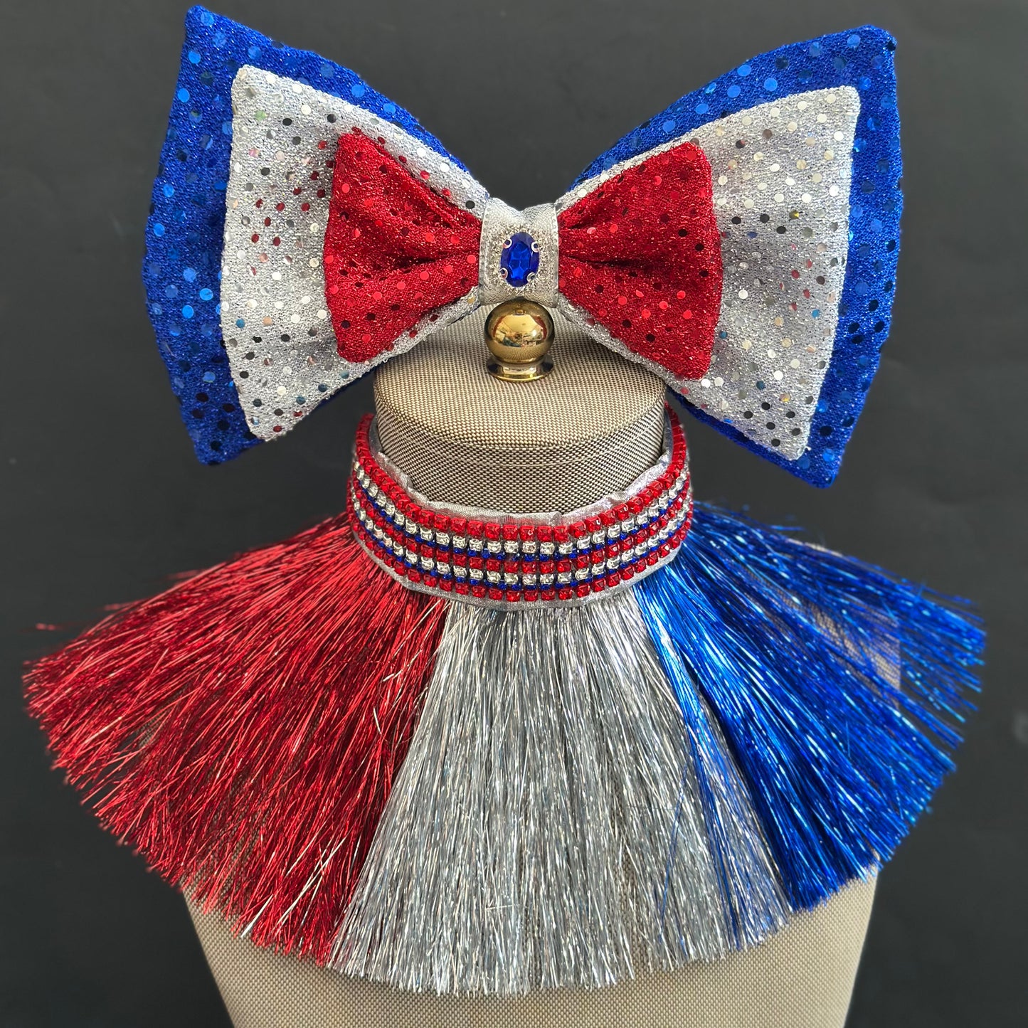 Bow Red, Silver & Blue