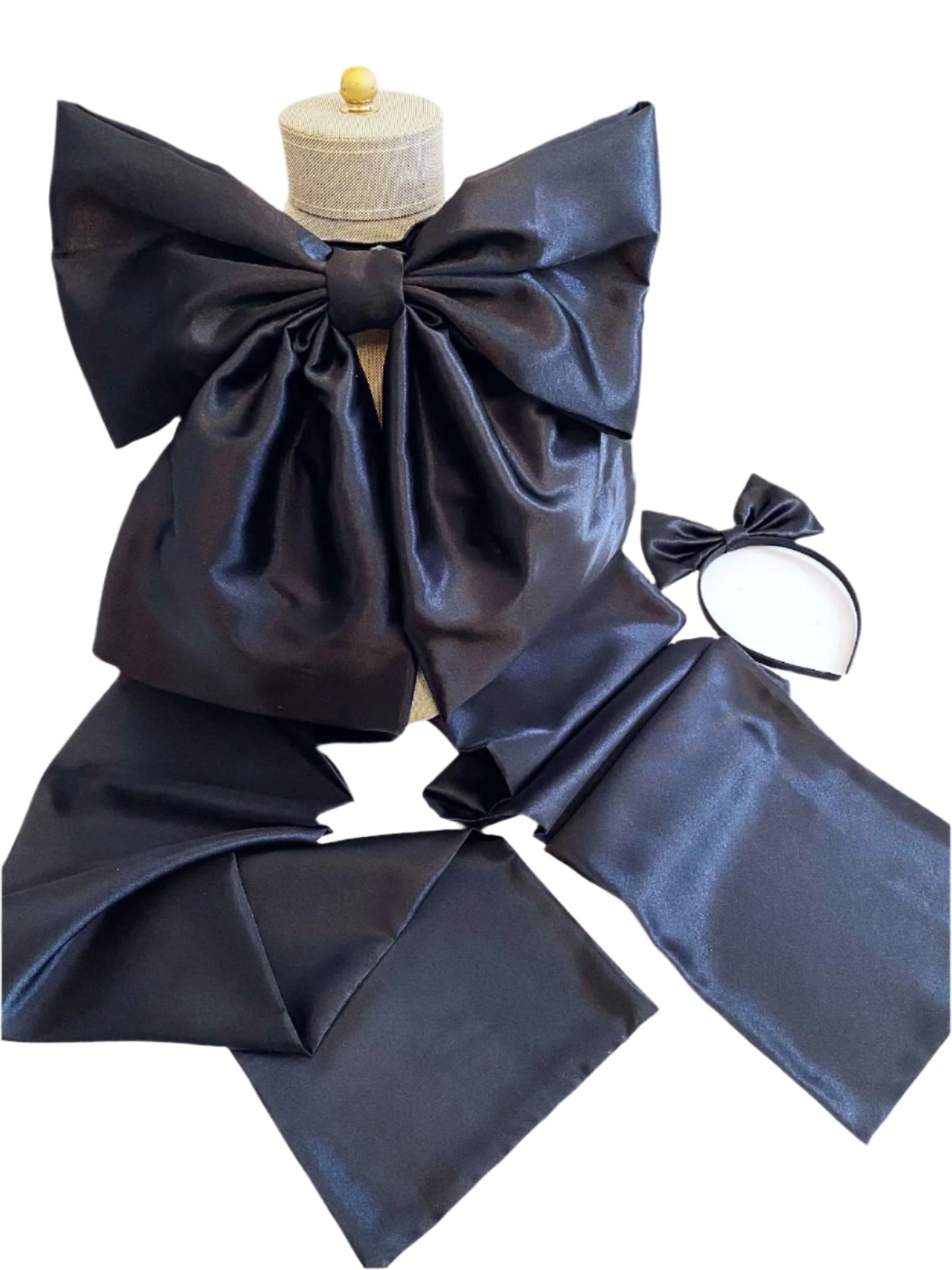 Nicole Bow & Hair Bow Set in Satin