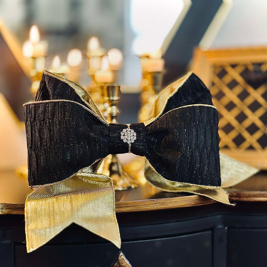 Bella Bow in Black & Gold