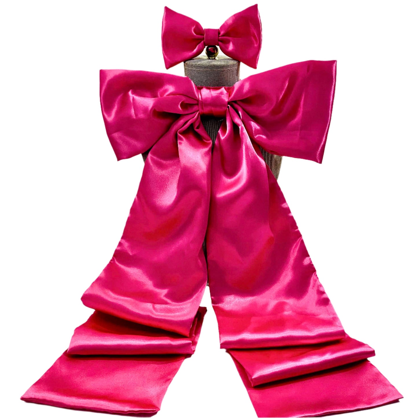 Nicole Bow & Hair Bow Set in Satin