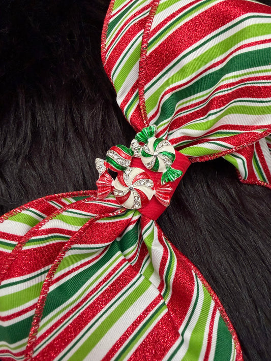 Bella Bow Peppermint Stripe