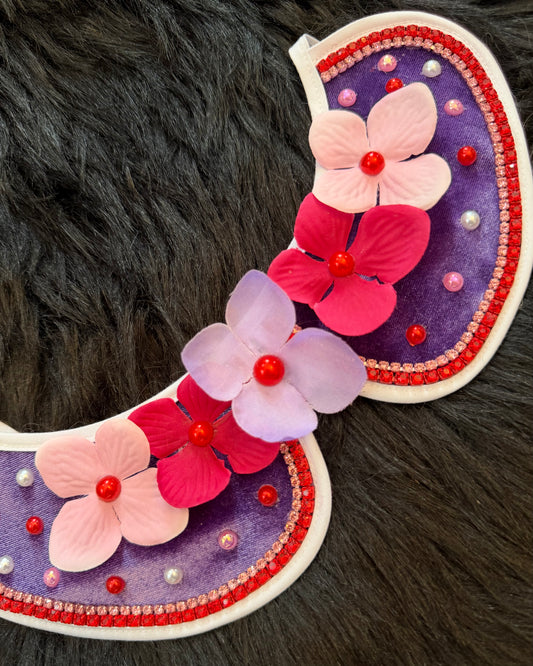 Collar Purple Velvet Floral