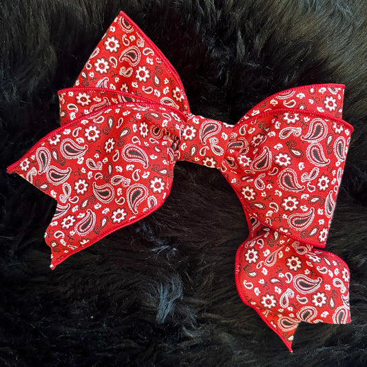 Bella Bow Red Paisley