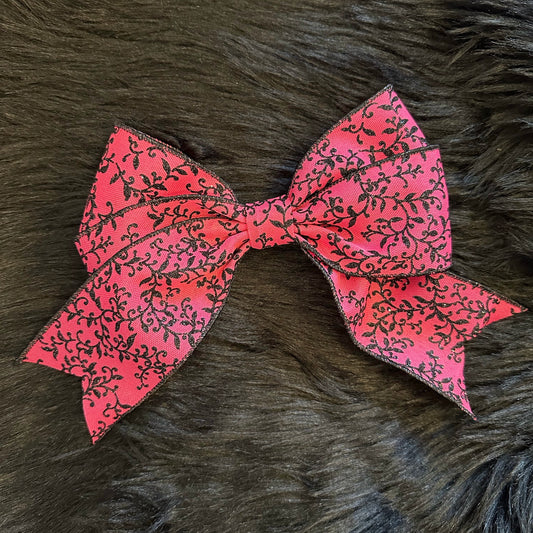 Bella V Bow Fuchsia & Black Glitter Mini Vines