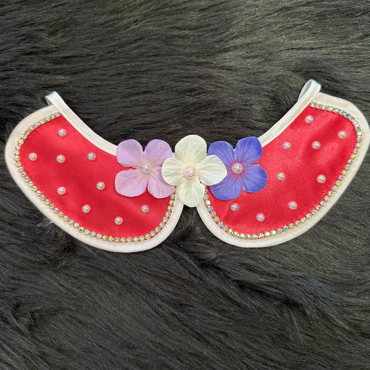 Collar Dark Pink Satin Floral
