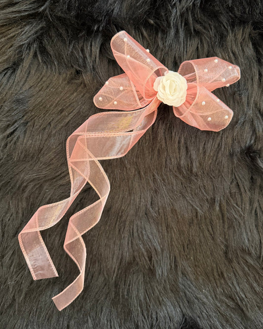 Bow Dusty Rose Chiffon