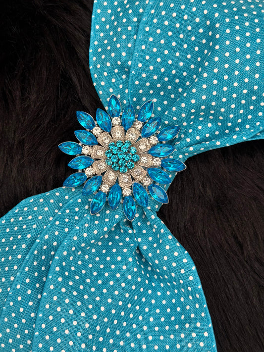 Bella Bow Pin Dot Turquoise