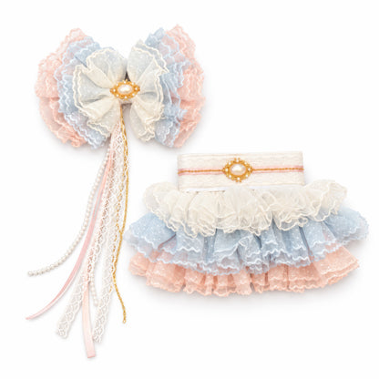 The Wrinklebottoms Ruffle Bow and matching collar by Guccella